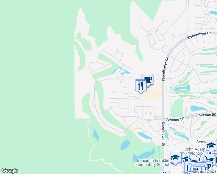 map of restaurants, bars, coffee shops, grocery stores, and more near 76921 Calle Mazatlan in La Quinta