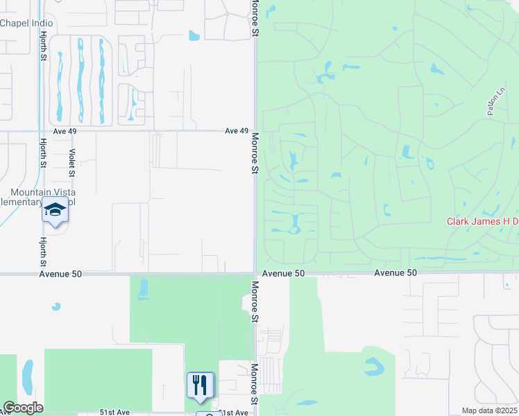 map of restaurants, bars, coffee shops, grocery stores, and more near 49559 Pacino Street in Indio