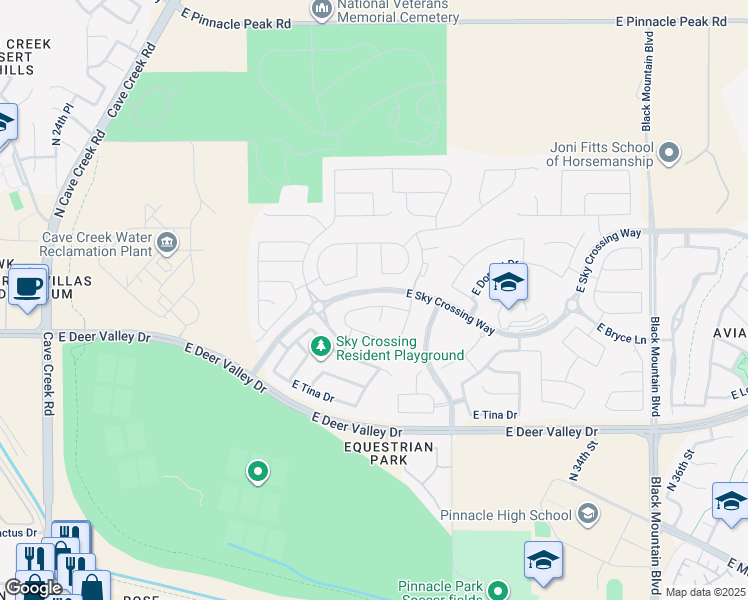 map of restaurants, bars, coffee shops, grocery stores, and more near 3014 East Bryce Lane in Phoenix