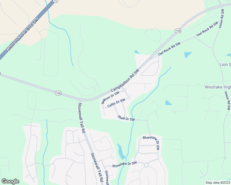 map of restaurants, bars, coffee shops, grocery stores, and more near 6292 Selborn Drive Southwest in Atlanta