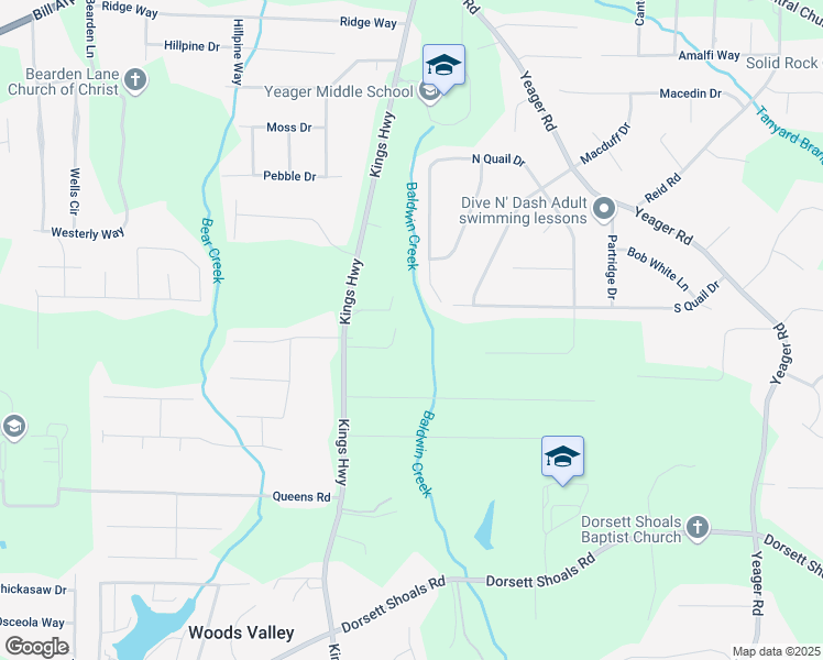 map of restaurants, bars, coffee shops, grocery stores, and more near 4220 Kings Highway in Douglasville