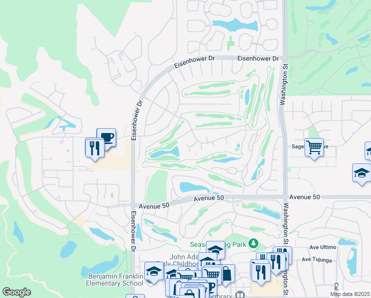 map of restaurants, bars, coffee shops, grocery stores, and more near 49035 Cedros Circle in La Quinta