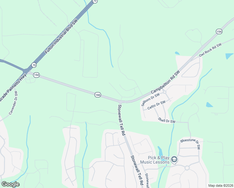 map of restaurants, bars, coffee shops, grocery stores, and more near 6573 Campbellton Rd SW in Atlanta