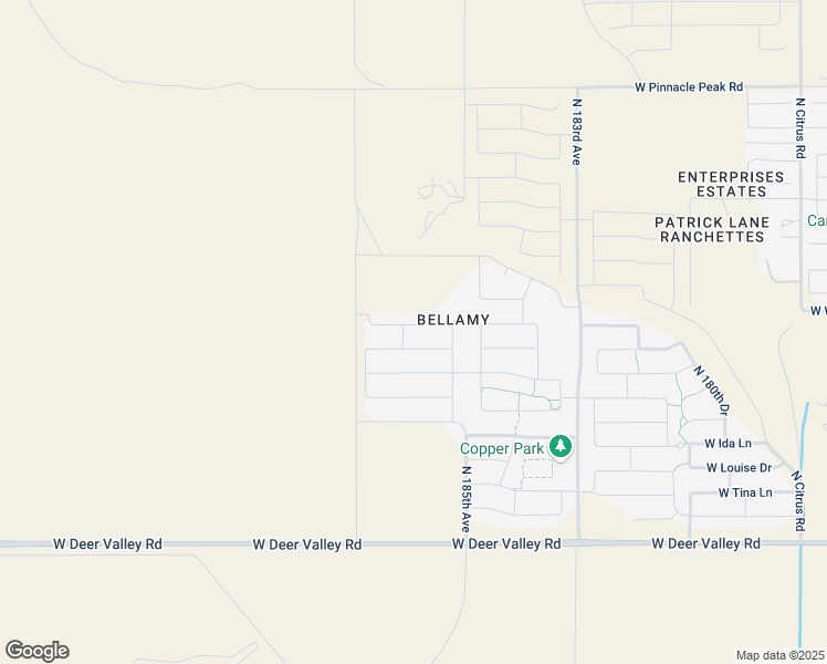map of restaurants, bars, coffee shops, grocery stores, and more near 18625 West Williams Road in Surprise
