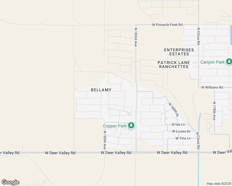 map of restaurants, bars, coffee shops, grocery stores, and more near 18428 West Robin Lane in Surprise