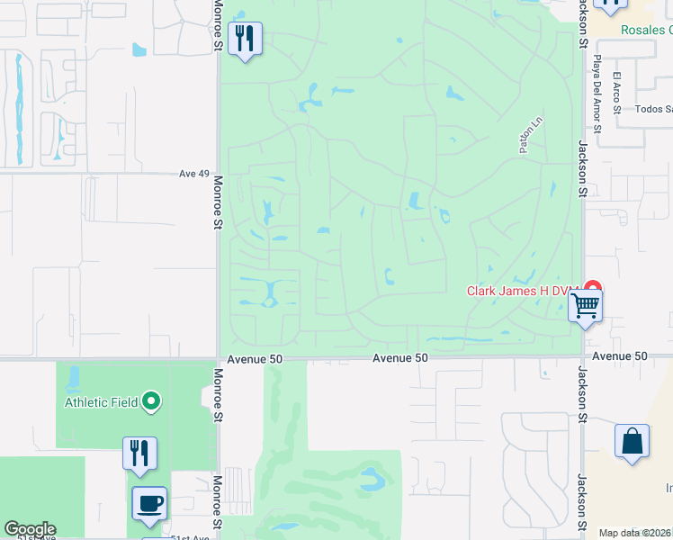 map of restaurants, bars, coffee shops, grocery stores, and more near 82373 David Court in Indio