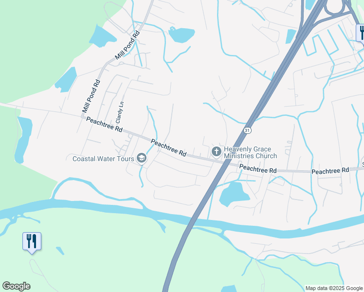 map of restaurants, bars, coffee shops, grocery stores, and more near 5464 Peachtree Road in Myrtle Beach