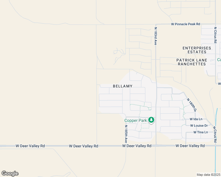map of restaurants, bars, coffee shops, grocery stores, and more near 18625 West Williams Road in Surprise