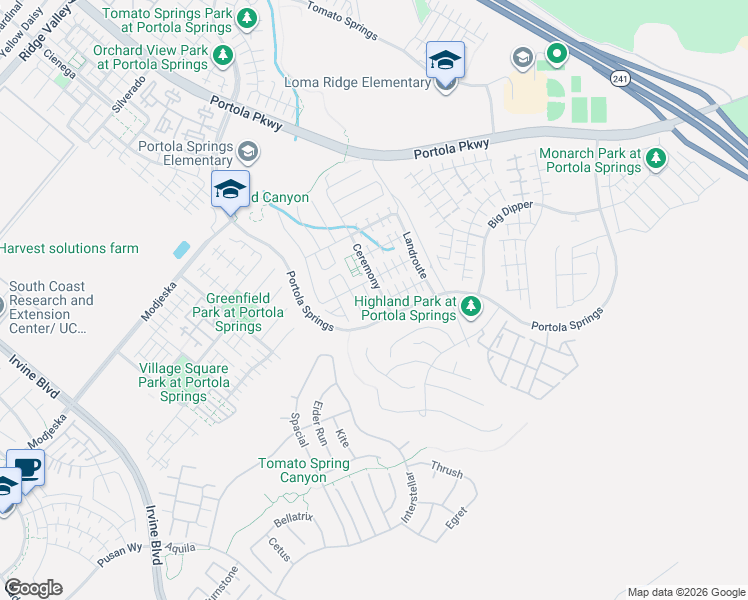 map of restaurants, bars, coffee shops, grocery stores, and more near in Irvine