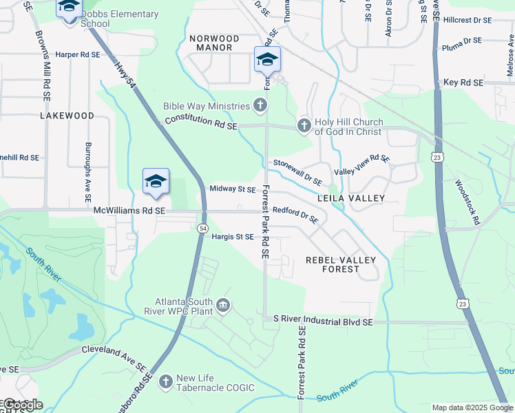 map of restaurants, bars, coffee shops, grocery stores, and more near 890 McWilliams Road in Atlanta