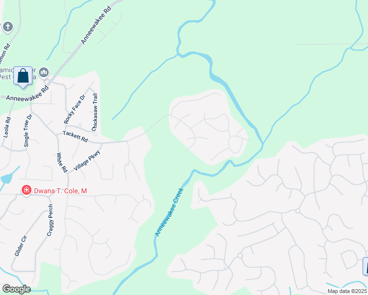 map of restaurants, bars, coffee shops, grocery stores, and more near 3195 Tackett Road in Douglasville