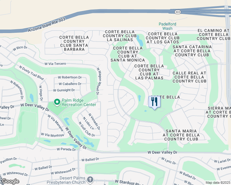 map of restaurants, bars, coffee shops, grocery stores, and more near 13425 West Chapala Court in Sun City West