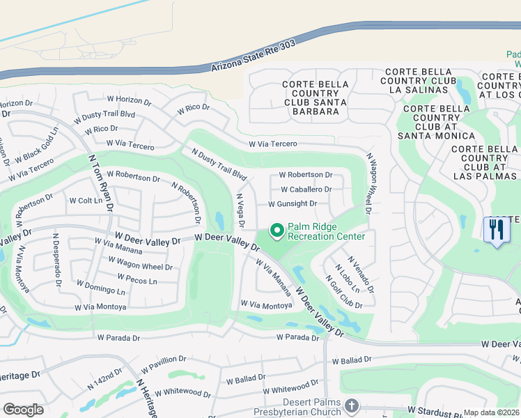 map of restaurants, bars, coffee shops, grocery stores, and more near 22406 North Dusty Trail Boulevard in Sun City West
