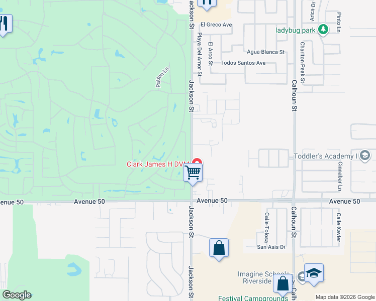 map of restaurants, bars, coffee shops, grocery stores, and more near 49590 Lewis Road in Indio