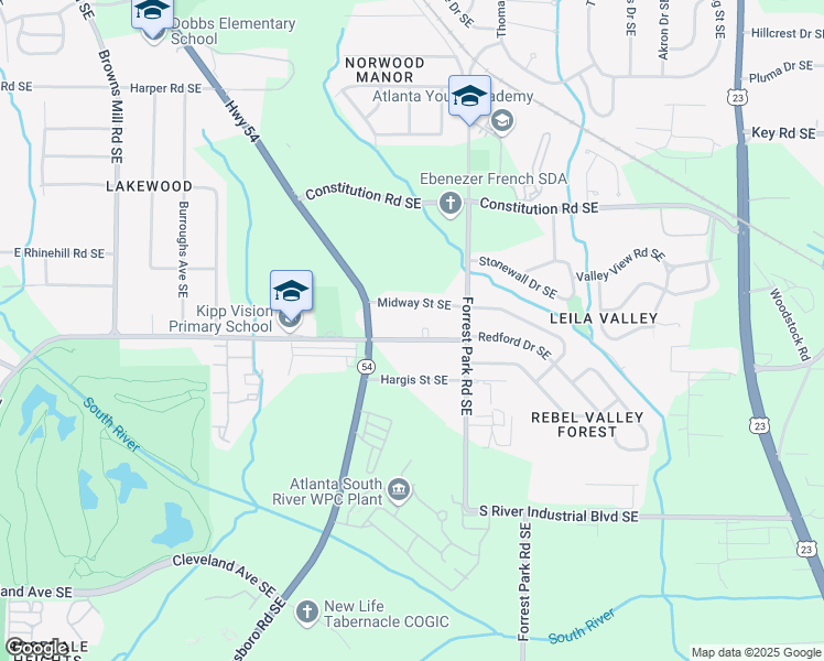map of restaurants, bars, coffee shops, grocery stores, and more near 840 McWilliams Road Southeast in Atlanta