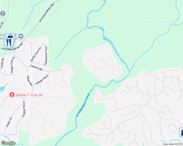 map of restaurants, bars, coffee shops, grocery stores, and more near 3205 Tackett Road in Douglasville