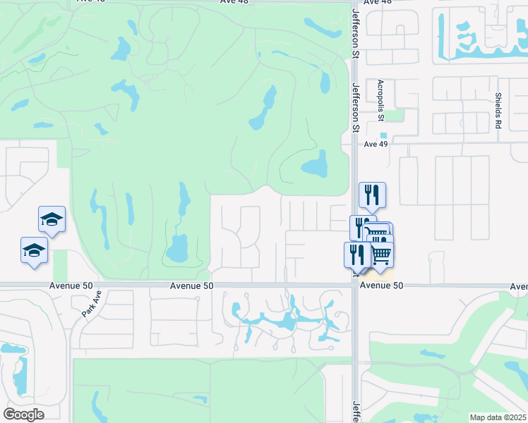 map of restaurants, bars, coffee shops, grocery stores, and more near 49480 Rancho La Merced in La Quinta