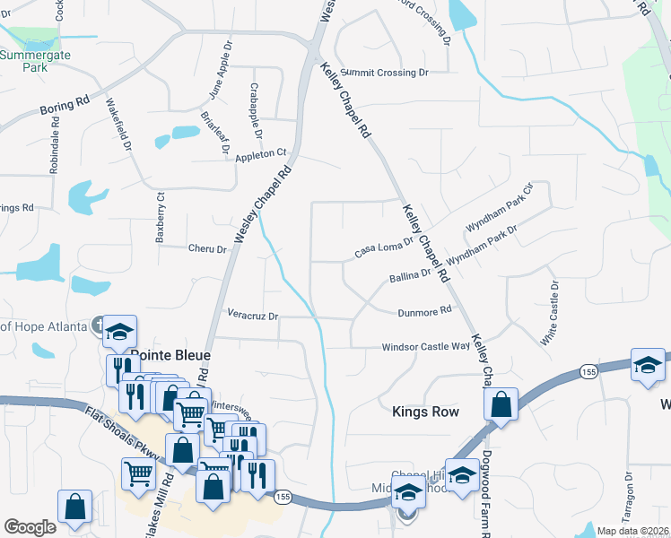 map of restaurants, bars, coffee shops, grocery stores, and more near 4087 Dunmore Road in Decatur