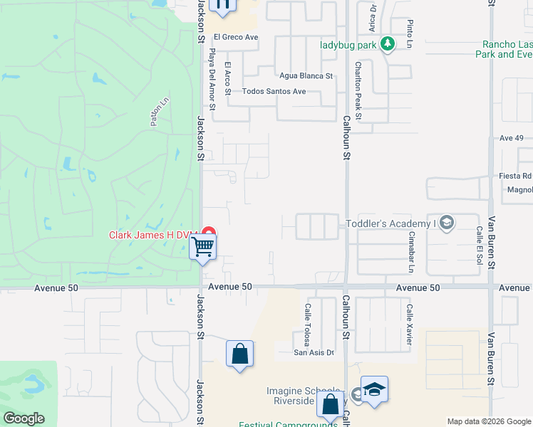 map of restaurants, bars, coffee shops, grocery stores, and more near Seagull in Indio