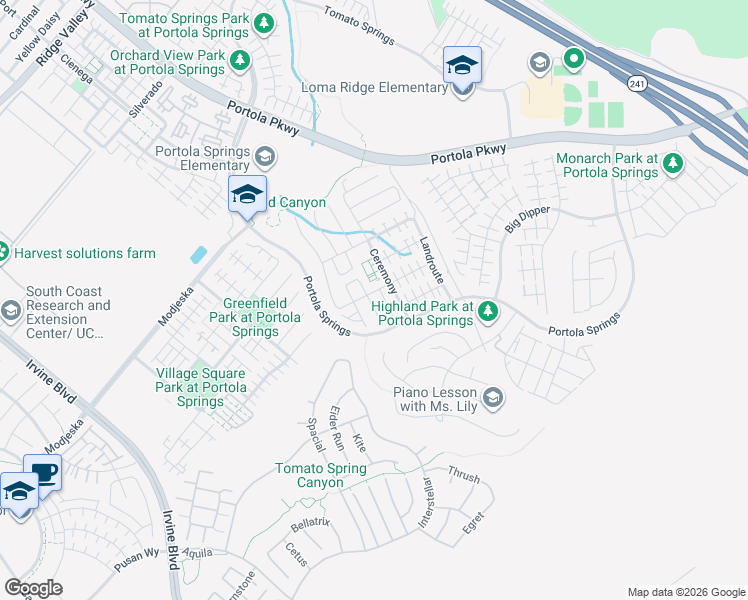map of restaurants, bars, coffee shops, grocery stores, and more near in Irvine