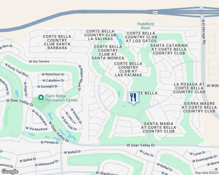 map of restaurants, bars, coffee shops, grocery stores, and more near 22523 North Padaro Drive in Sun City West