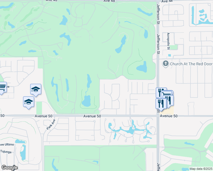 map of restaurants, bars, coffee shops, grocery stores, and more near 49460 Rancho San Francisquito in La Quinta