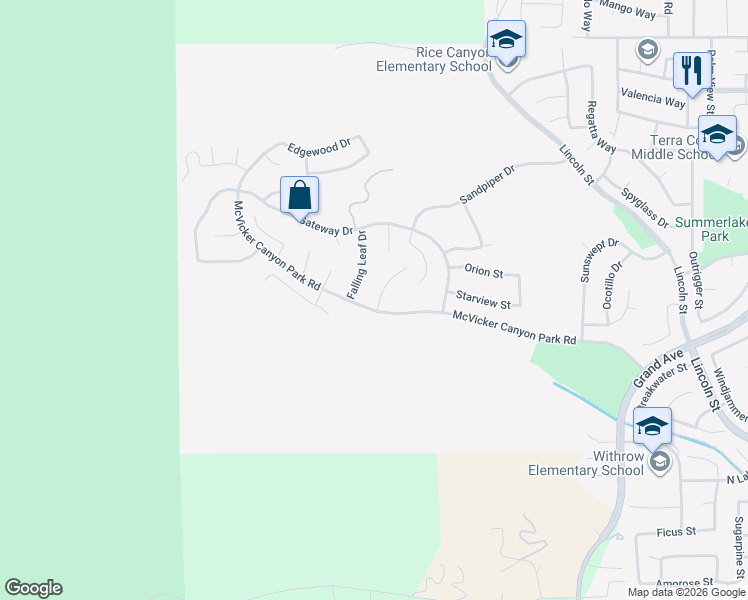 map of restaurants, bars, coffee shops, grocery stores, and more near 29483 Rock Point Drive in Lake Elsinore