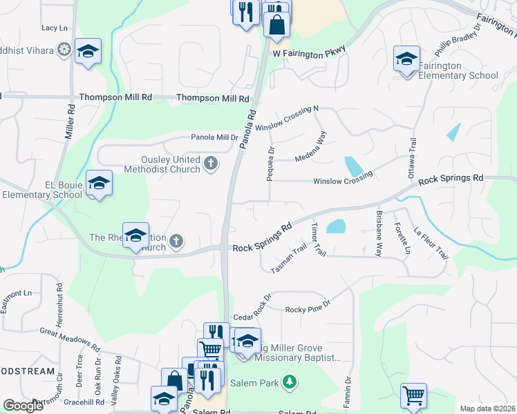 map of restaurants, bars, coffee shops, grocery stores, and more near 5185 Black Foot Drive in Stonecrest