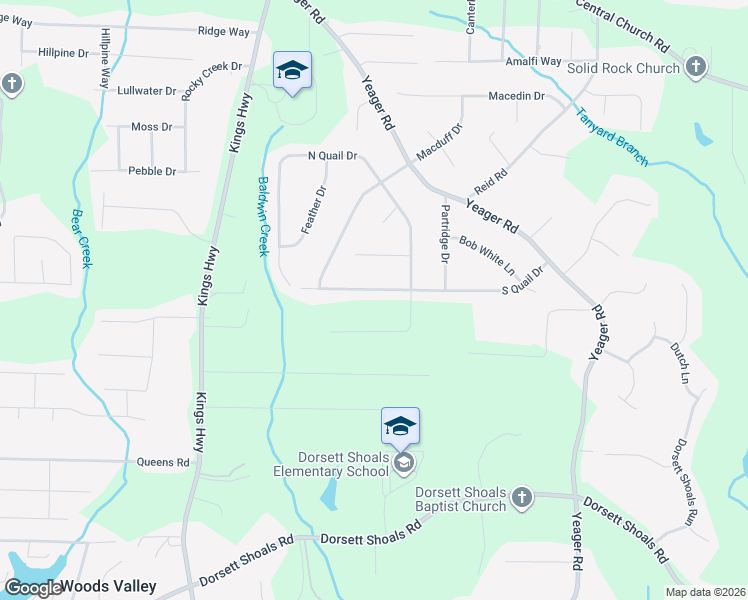 map of restaurants, bars, coffee shops, grocery stores, and more near 5875 South Quail Drive in Douglasville