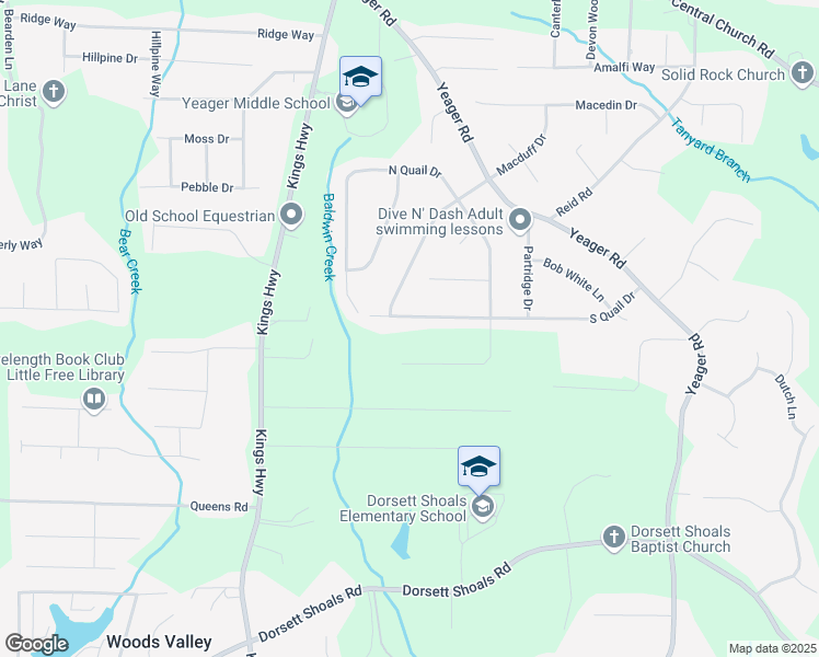 map of restaurants, bars, coffee shops, grocery stores, and more near 5925 South Quail Drive in Douglasville