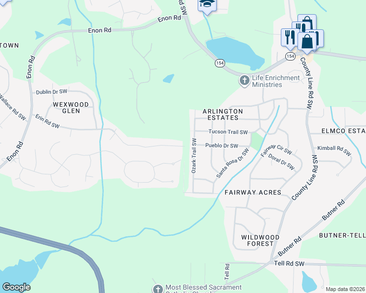 map of restaurants, bars, coffee shops, grocery stores, and more near 315 Freeman Terrace Southwest in Atlanta