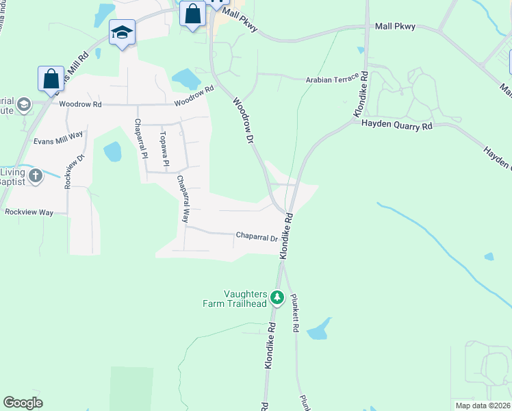 map of restaurants, bars, coffee shops, grocery stores, and more near 6718 Jojanne Lane in Stonecrest
