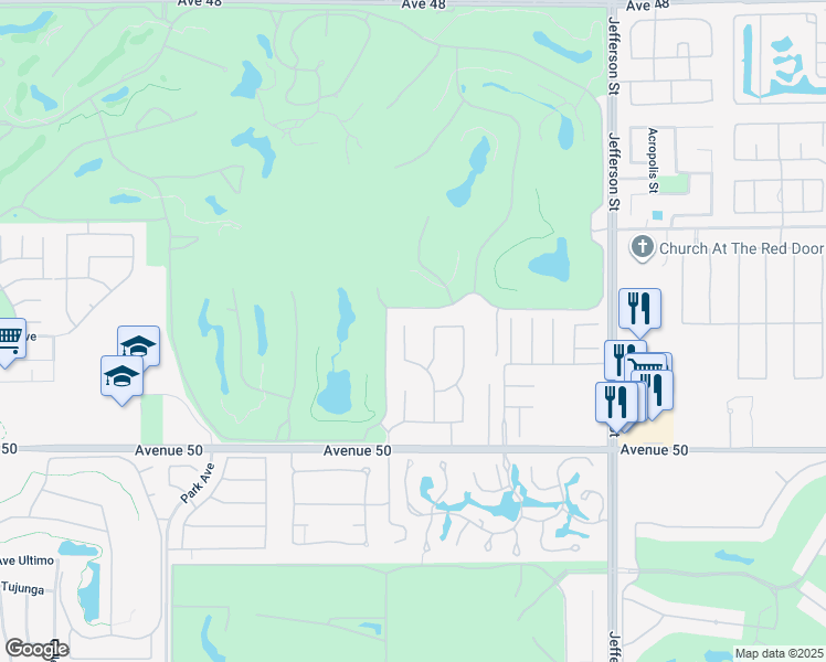 map of restaurants, bars, coffee shops, grocery stores, and more near 49460 Rancho San Francisquito in La Quinta