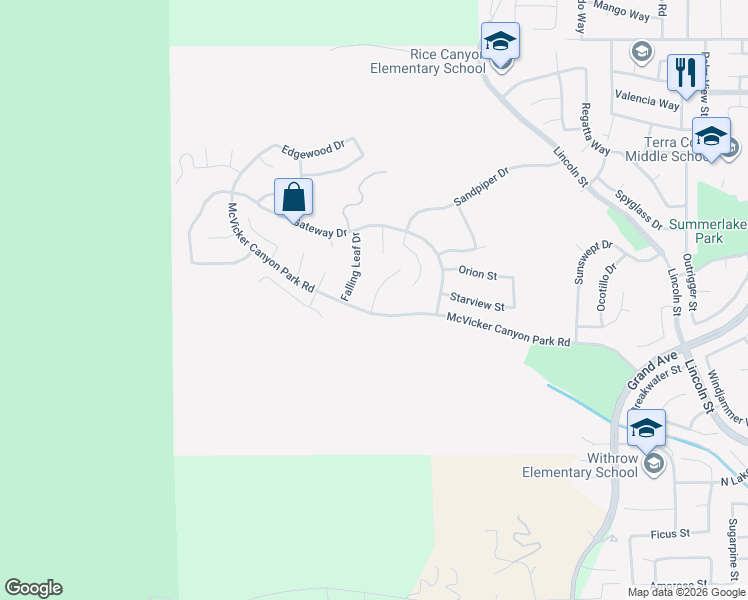 map of restaurants, bars, coffee shops, grocery stores, and more near 29483 Rock Point Drive in Lake Elsinore
