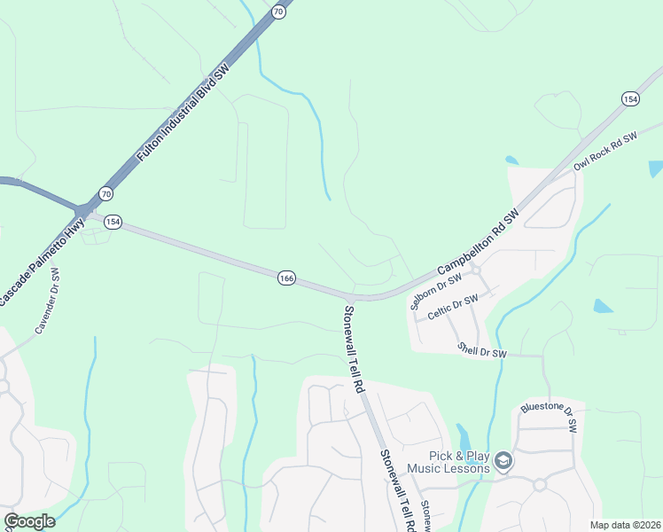 map of restaurants, bars, coffee shops, grocery stores, and more near 6573 Campbellton Road Southwest in Atlanta