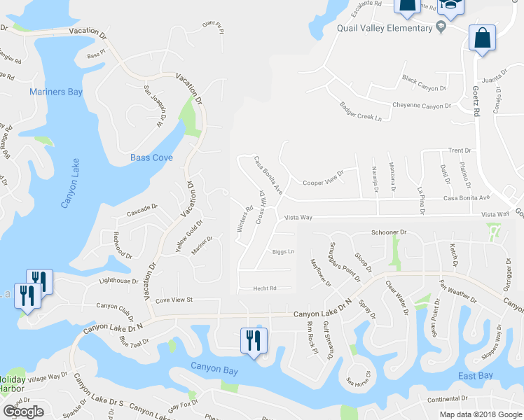 map of restaurants, bars, coffee shops, grocery stores, and more near 23101 Cross Hill Drive in Menifee