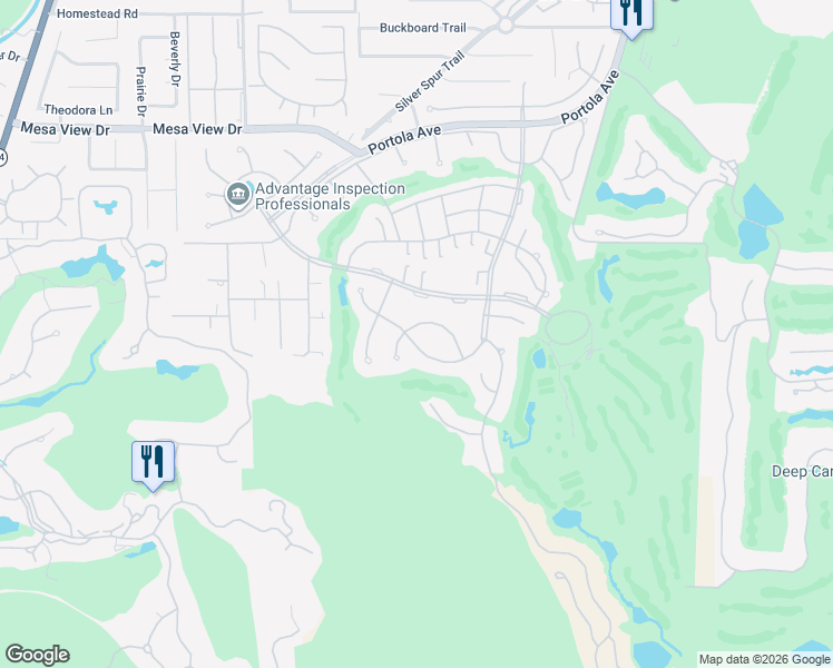 map of restaurants, bars, coffee shops, grocery stores, and more near 73394 Mariposa Drive in Palm Desert