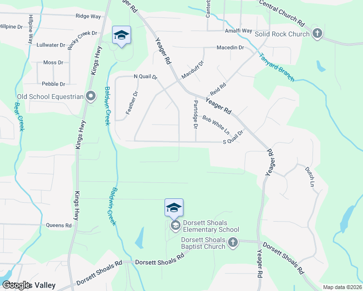 map of restaurants, bars, coffee shops, grocery stores, and more near 5819 South Quail Drive in Douglasville