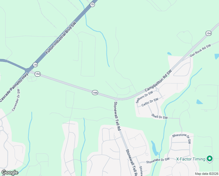 map of restaurants, bars, coffee shops, grocery stores, and more near 2331 Chattahoochee Drive Southwest in Atlanta