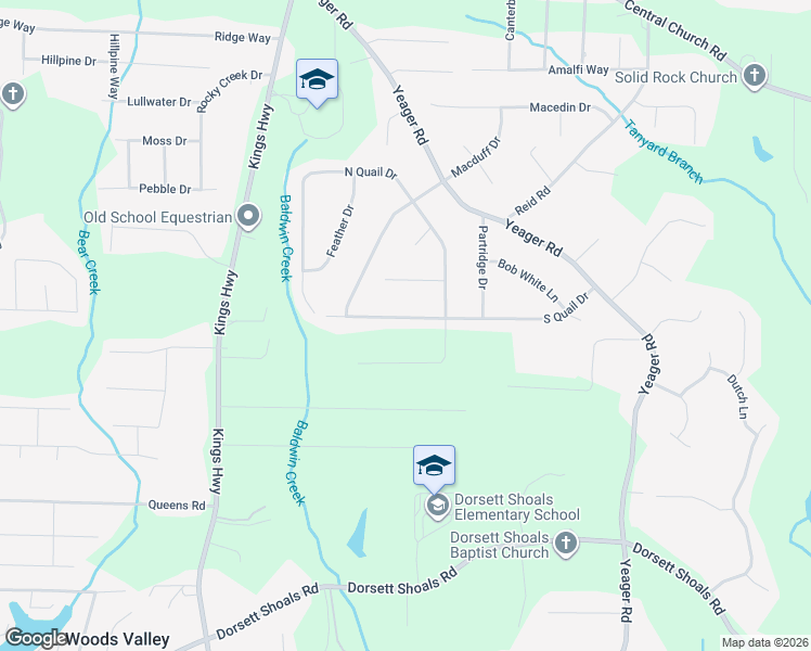 map of restaurants, bars, coffee shops, grocery stores, and more near 5875 South Quail Drive in Douglasville