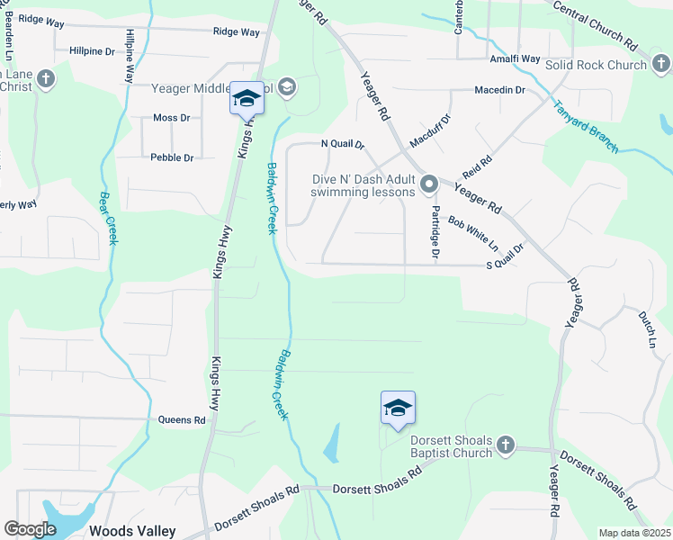 map of restaurants, bars, coffee shops, grocery stores, and more near 5925 South Quail Drive in Douglasville