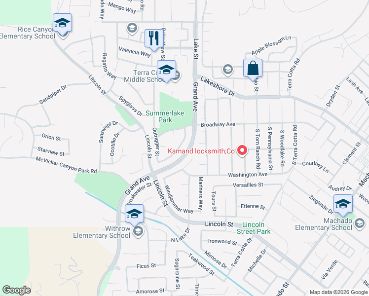 map of restaurants, bars, coffee shops, grocery stores, and more near 29228 Northpointe Street in Lake Elsinore
