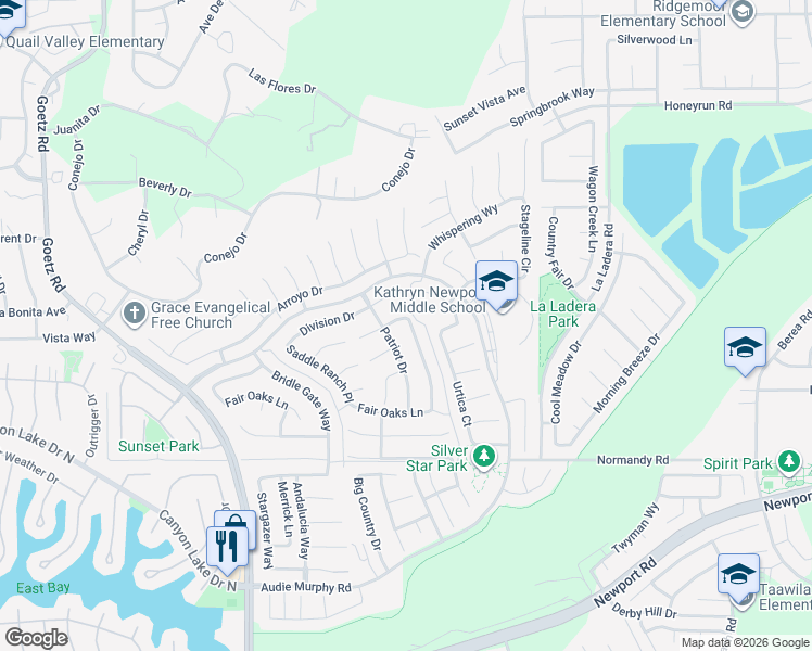map of restaurants, bars, coffee shops, grocery stores, and more near 29723 Western Front Drive in Menifee