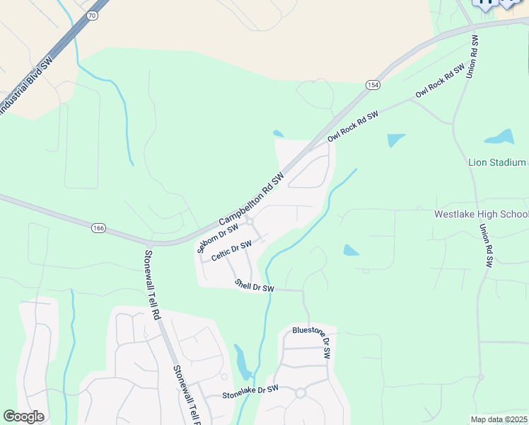 map of restaurants, bars, coffee shops, grocery stores, and more near 6260 Selborn Drive Southwest in Atlanta