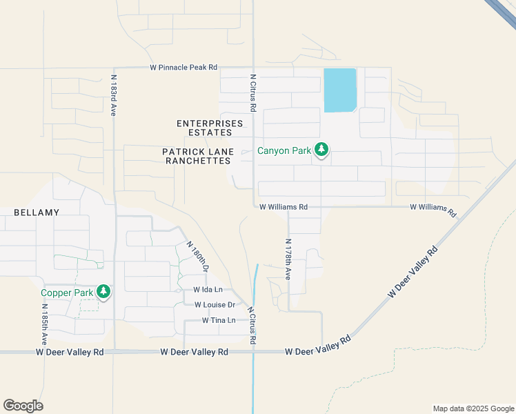 map of restaurants, bars, coffee shops, grocery stores, and more near 18230 West Williams Road in Surprise