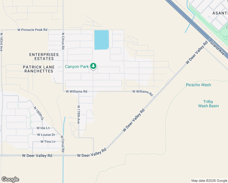 map of restaurants, bars, coffee shops, grocery stores, and more near 17575 West Country Club Terrace in Surprise