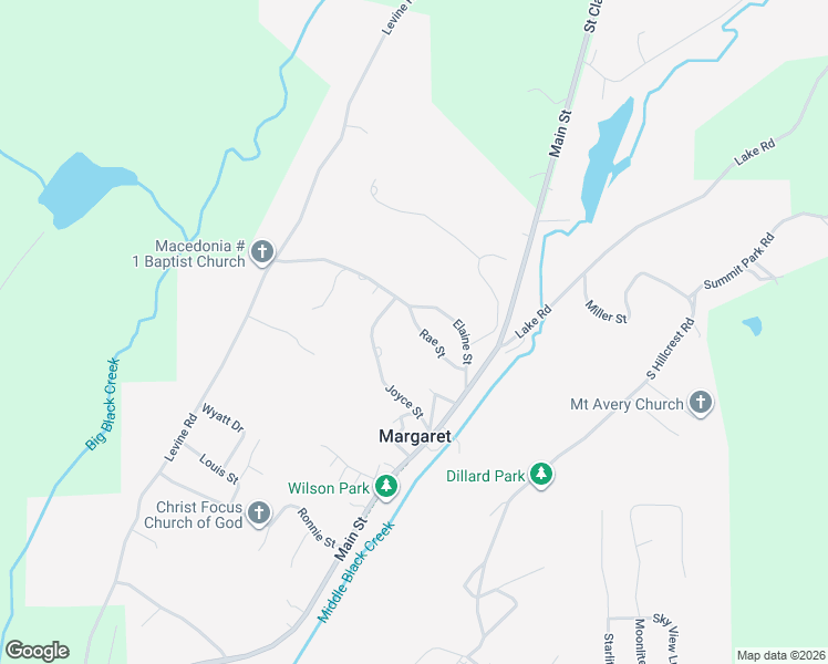 map of restaurants, bars, coffee shops, grocery stores, and more near 185 Rae Street in Odenville