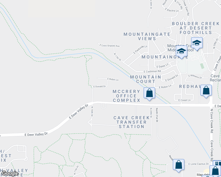 map of restaurants, bars, coffee shops, grocery stores, and more near 22248 North 17th Place in Phoenix