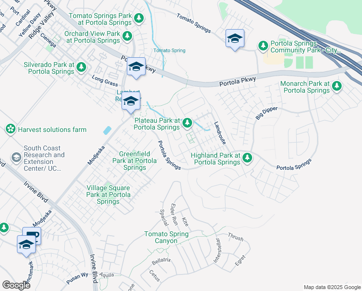 map of restaurants, bars, coffee shops, grocery stores, and more near 223 Gaspar in Irvine