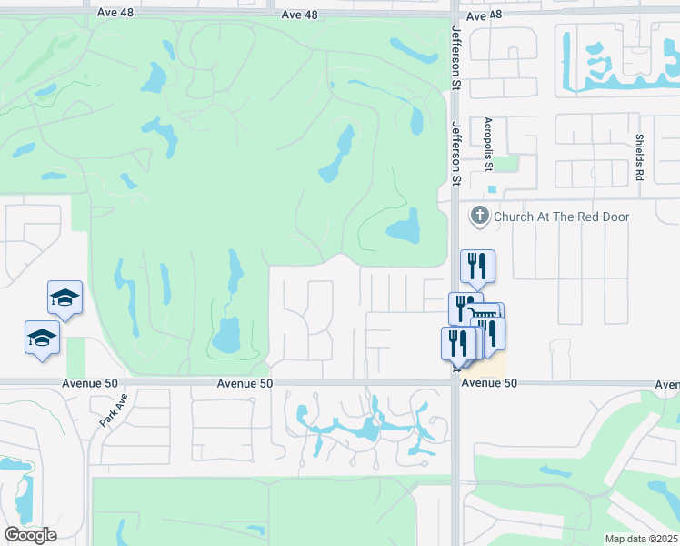 map of restaurants, bars, coffee shops, grocery stores, and more near 79715 Mission Drive East in La Quinta